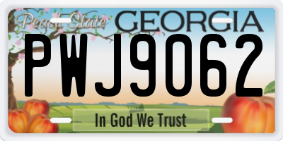 GA license plate PWJ9062