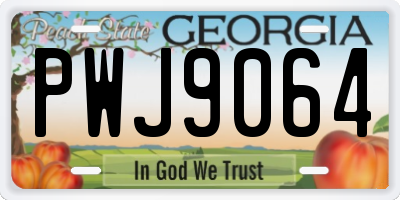 GA license plate PWJ9064