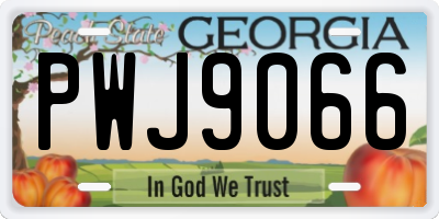 GA license plate PWJ9066