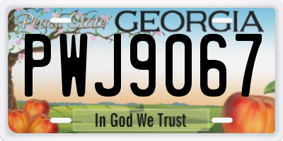 GA license plate PWJ9067