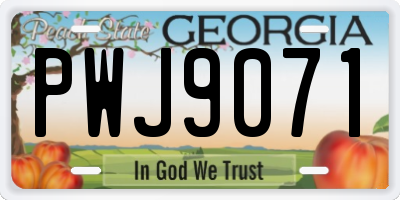 GA license plate PWJ9071