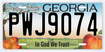 GA license plate PWJ9074
