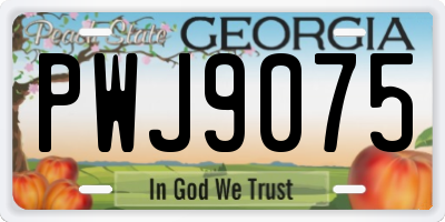 GA license plate PWJ9075
