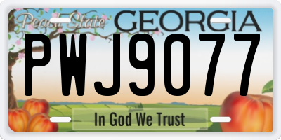 GA license plate PWJ9077