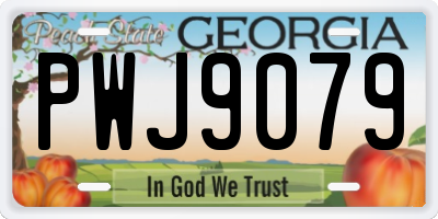 GA license plate PWJ9079