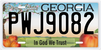 GA license plate PWJ9082