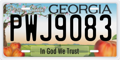 GA license plate PWJ9083