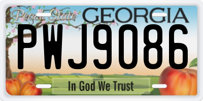 GA license plate PWJ9086