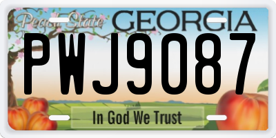 GA license plate PWJ9087