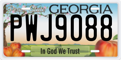 GA license plate PWJ9088