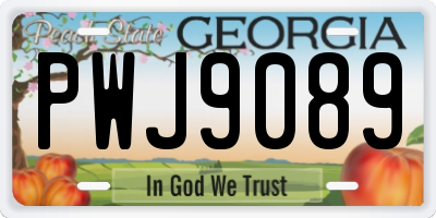 GA license plate PWJ9089