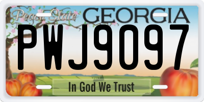 GA license plate PWJ9097