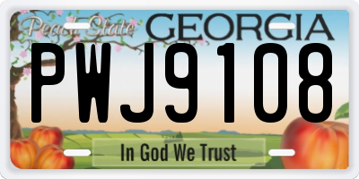 GA license plate PWJ9108