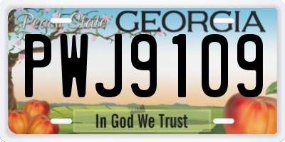 GA license plate PWJ9109