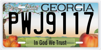 GA license plate PWJ9117