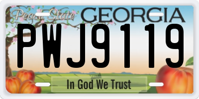 GA license plate PWJ9119