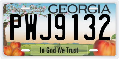 GA license plate PWJ9132