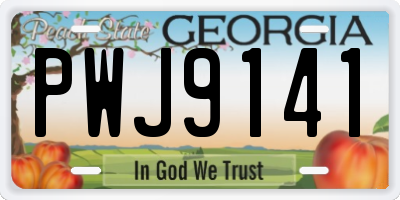GA license plate PWJ9141