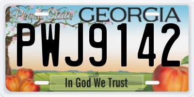 GA license plate PWJ9142