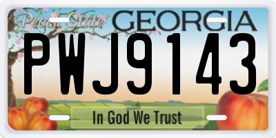 GA license plate PWJ9143