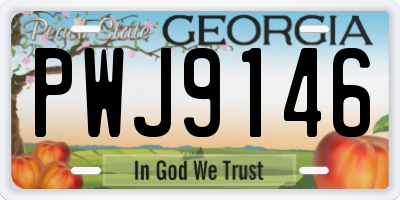 GA license plate PWJ9146