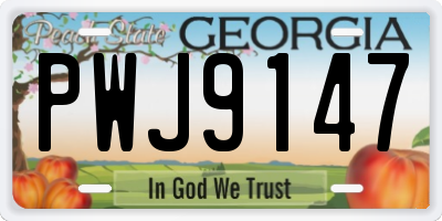 GA license plate PWJ9147