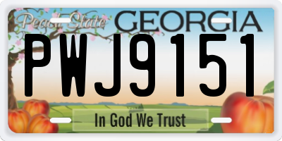 GA license plate PWJ9151