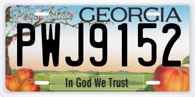 GA license plate PWJ9152