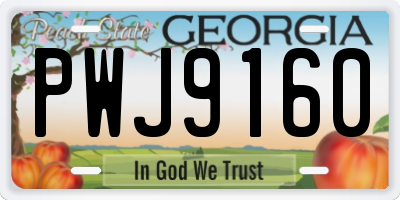 GA license plate PWJ9160