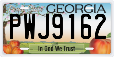 GA license plate PWJ9162
