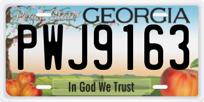 GA license plate PWJ9163