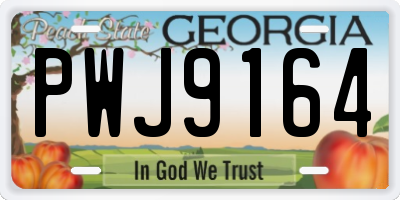 GA license plate PWJ9164