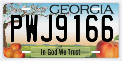 GA license plate PWJ9166