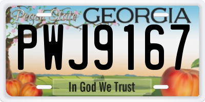 GA license plate PWJ9167