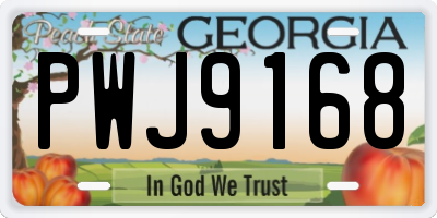 GA license plate PWJ9168