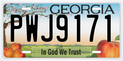 GA license plate PWJ9171