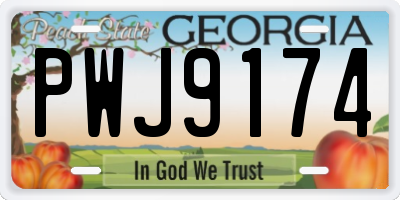 GA license plate PWJ9174