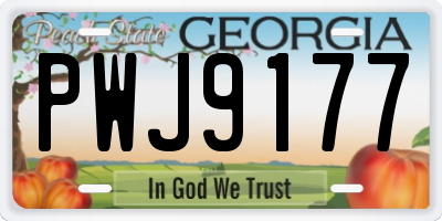 GA license plate PWJ9177