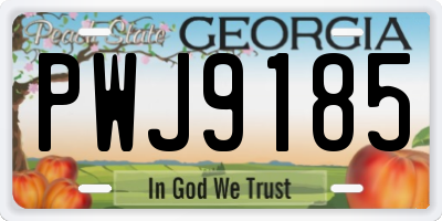 GA license plate PWJ9185