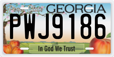 GA license plate PWJ9186