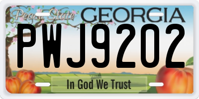 GA license plate PWJ9202