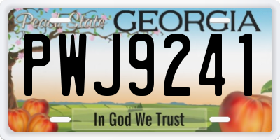 GA license plate PWJ9241