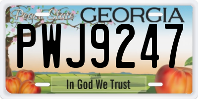 GA license plate PWJ9247