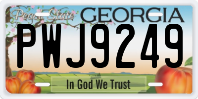 GA license plate PWJ9249