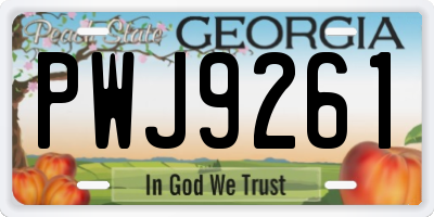 GA license plate PWJ9261