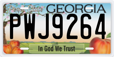 GA license plate PWJ9264