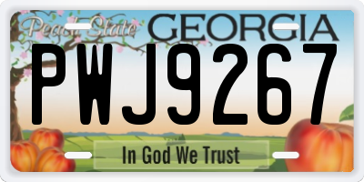 GA license plate PWJ9267