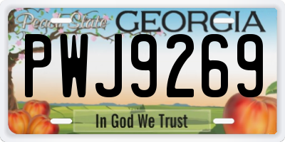 GA license plate PWJ9269