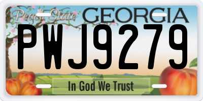 GA license plate PWJ9279