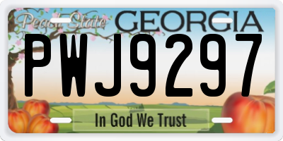 GA license plate PWJ9297